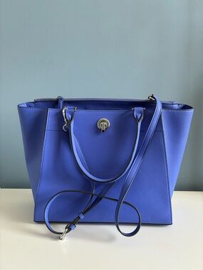 Royal Blue Women's Leather Tote Bag